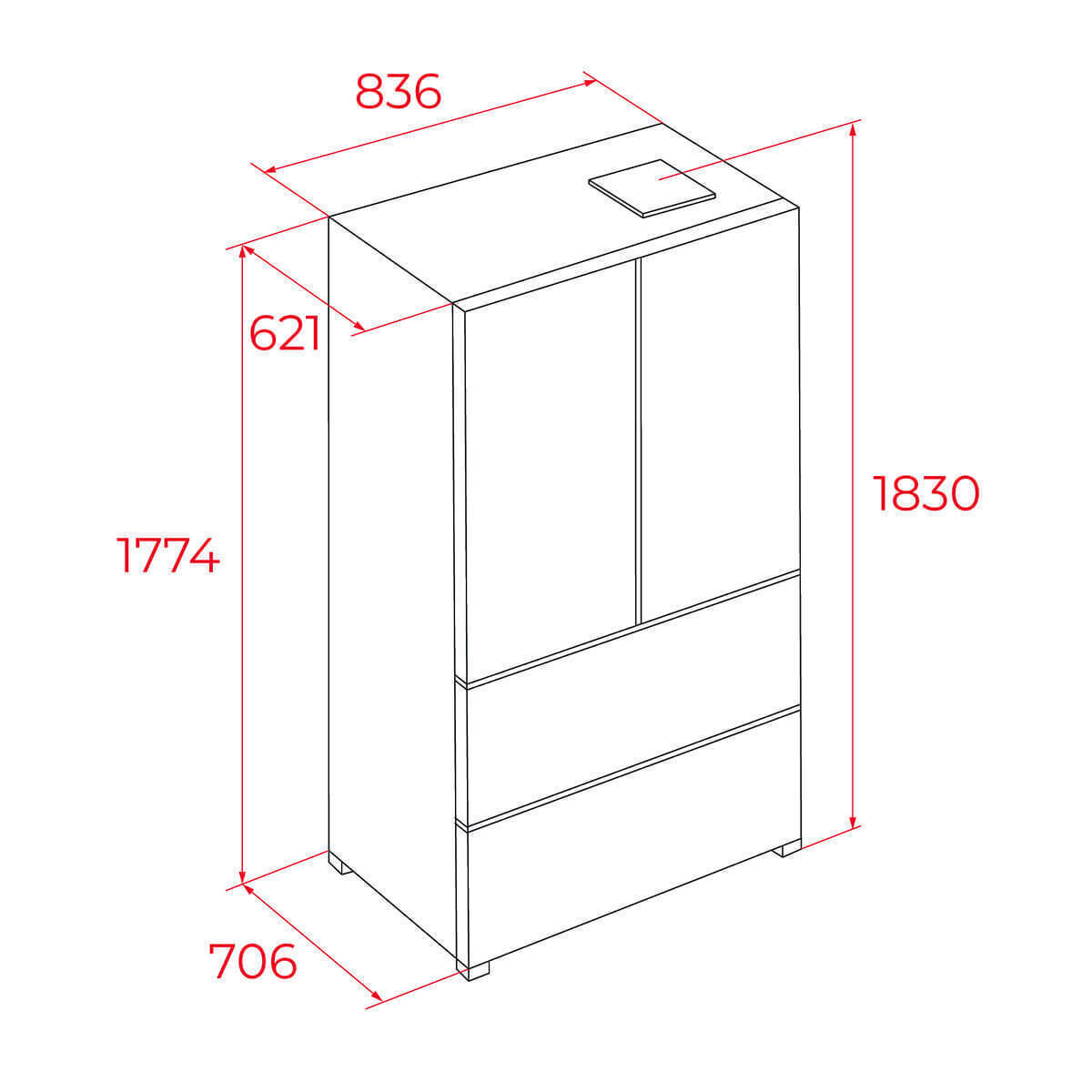 Teka RFD 75850 GBK Ψυγείο Ντουλάπα Total NoFrost Υ183xΠ83.6xΒ70.6εκ. Μαύρο