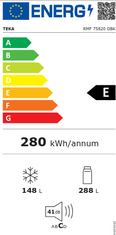 Teka RMF 75820 GBK Ψυγείο Ντουλάπα NoFrost Υ183xΠ83.6xΒ63.6εκ. Μαύρο