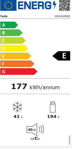 Tesla RD2400MSE Ψυγείο Δίπορτο 235lt Υ159xΠ55xΒ55εκ. Inox