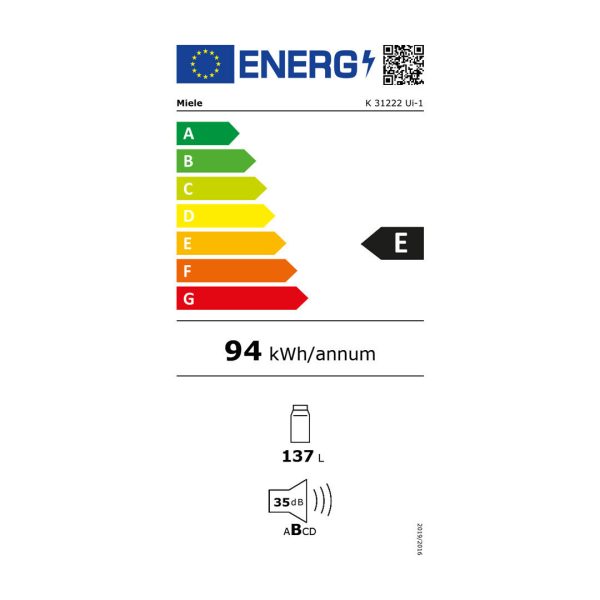 Miele K 31222 Ui-1 Mini Bar Υ82xΠ59.7xΒ55εκ. Λευκό