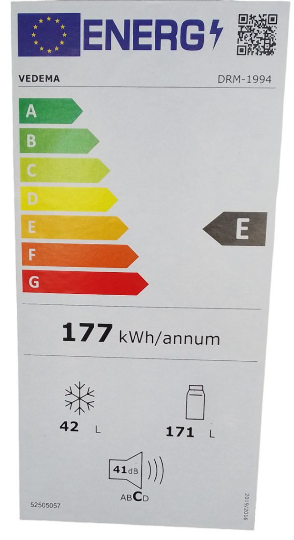 Vedema DRM-1994 1015188 Ψυγείο Δίπορτο Υ144xΠ54xΒ57εκ. Inox