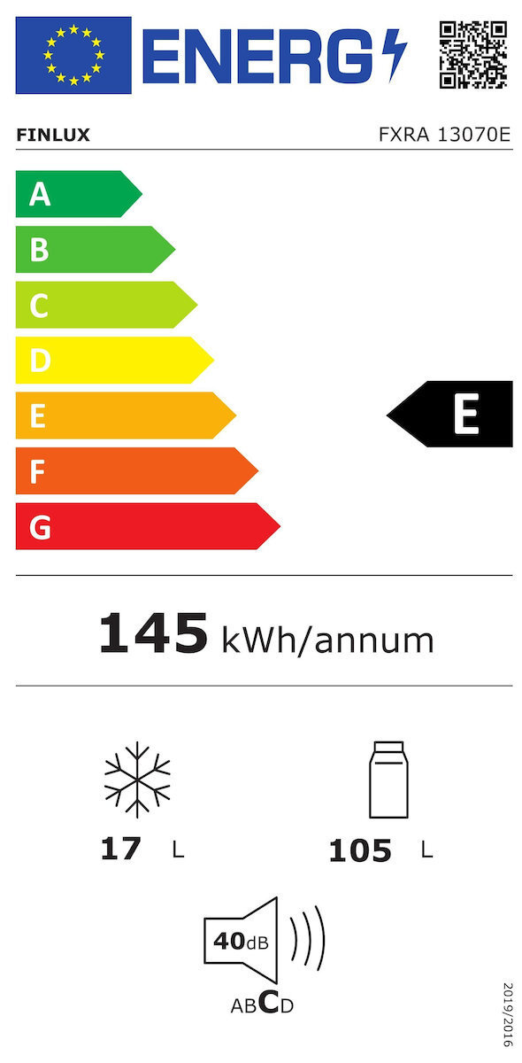 Finlux FXRA 13070E Μονόπορτο Ψυγείο Υ83.8xΠ54xΒ59.5εκ. Λευκό