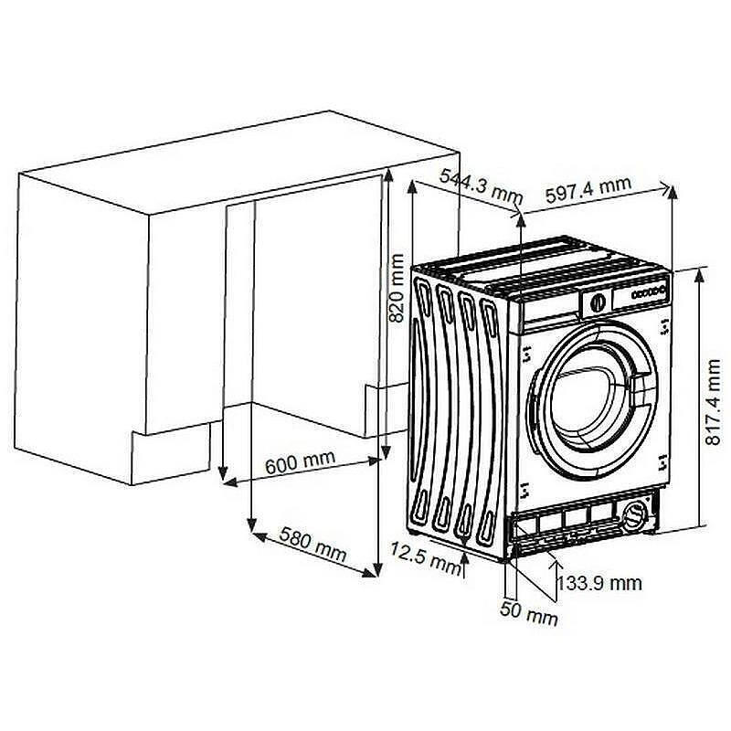 Sharp Εντοιχιζόμενο Πλυντήριο Ρούχων 7kg 1400 Στροφών ES-NIB714BWNA-EE