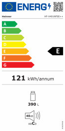 Heinner HF-V401NFSE++ Ψυγείο Συντήρησης NoFrost Υ186xΠ59.5xΒ65εκ. Inox