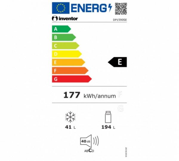 Inventor DP1590SE Ψυγείο Δίπορτο Υ159xΠ55xΒ55εκ. Inox