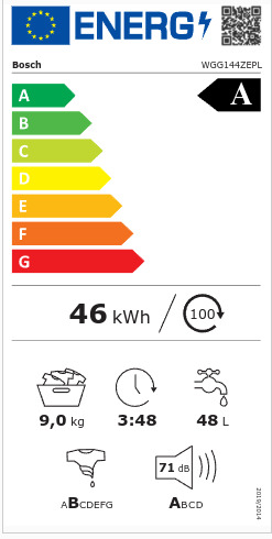 Bosch Πλυντήριο Ρούχων 9kg 1400 Στροφών WGG144ZEPL