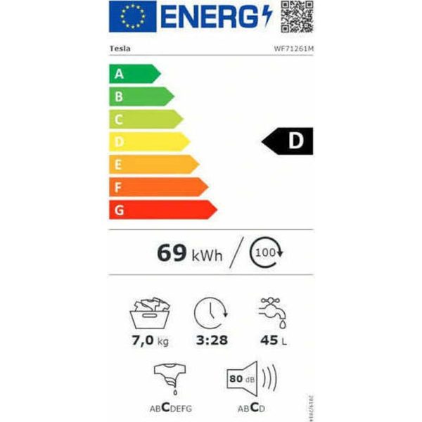 Tesla Πλυντήριο Ρούχων 7kg 1200 Στροφών WF71261MGR