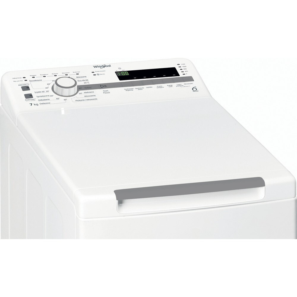 Whirlpool Πλυντήριο Ρούχων Άνω Φόρτωσης 7kg με Ατμό 1151 Στροφών NTDLR 7220SS PL/N