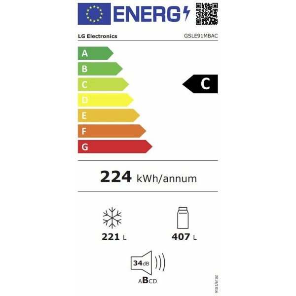 LG GSLE91MBAC Ψυγείο Ντουλάπα NoFrost Υ179xΠ91.3xΒ73.5εκ. Inox