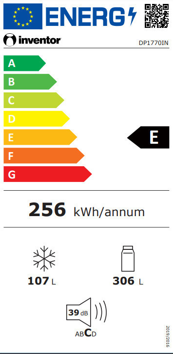 Inventor DP1770W Ψυγείο Δίπορτο NoFrost Υ172.3xΠ70xΒ67εκ. Λευκό