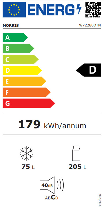 Morris W72280DTN Ψυγείο Δίπορτο Total NoFrost Υ152xΠ59.5xΒ67.6εκ. Inox