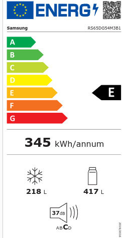 Samsung RS65DG54M3B1EF Ψυγείο Ντουλάπα Total NoFrost Υ178xΠ91.2xΒ71.6εκ. Γκρι