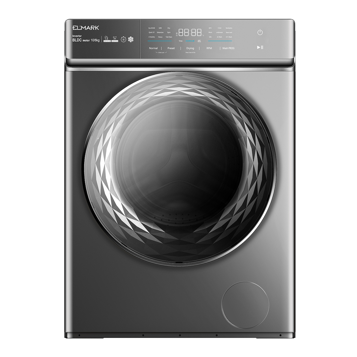 Elmark Πλυντήριο Ρούχων 10kg 1400 Στροφών Γκρι EL-1468DP 300250/DG