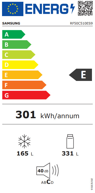 Samsung RF50C510ES9/EO Ψυγείο Ντουλάπα NoFrost Υ177.6xΠ81.7xΒ71.5εκ. Inox