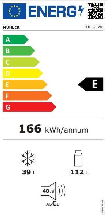 Muhler SUF123WE Ψυγείο Δίπορτο Υ122xΠ50xΒ58εκ. Λευκό