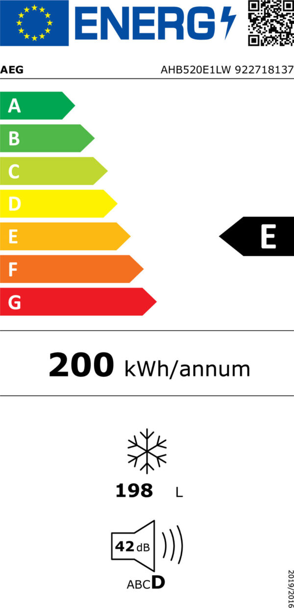 AEG AHB520E1LW Καταψύκτης Μπαούλο 198lt