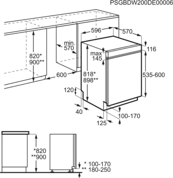 AEG FEE53610ZM Εντοιχιζόμενο Πλυντήριο Πιάτων 59.6cm για 13 Σερβίτσια Λευκό