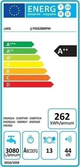 AEG FEE62800PM Εντοιχιζόμενο Πλυντήριο Πιάτων 59.6cm για 13 Σερβίτσια Λευκό