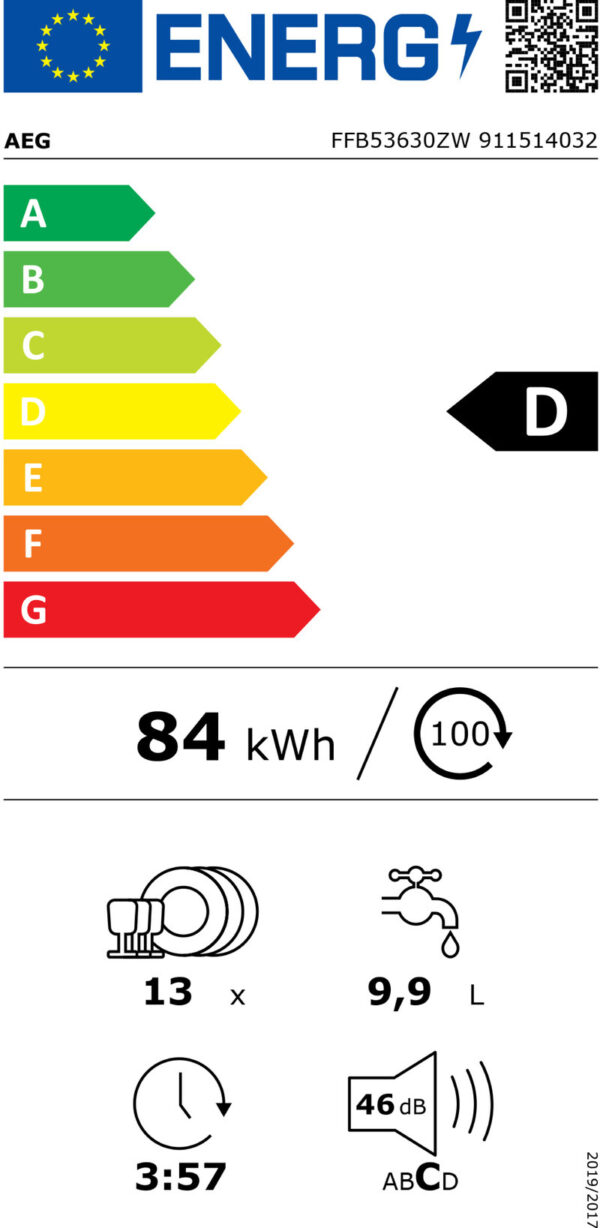 AEG FFB53630ZW Ελεύθερο Πλυντήριο Πιάτων 60cm για 13 Σερβίτσια Λευκό