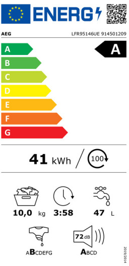 AEG LFR95146UE Πλυντήριο Ρούχων 10kg 1400 Στροφών