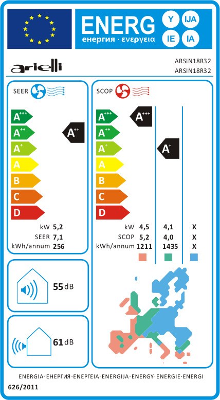 Arielli ARSIN18R32 Κλιματιστικό Inverter 18000 BTU A++/A+