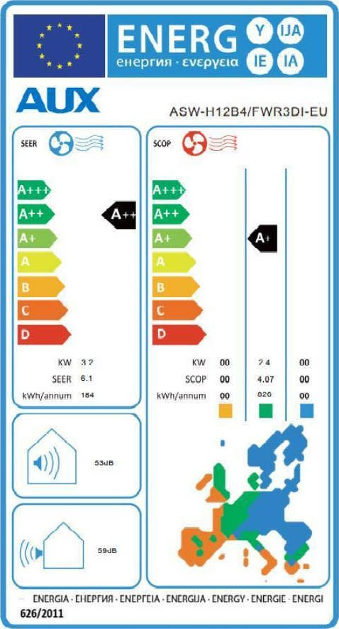 Arielli ASW-H12B4/FWR3DI-EU Κλιματιστικό Inverter 12000 BTU A++/A+