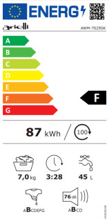 Arielli AWM-7029SK Πλυντήριο Ρούχων 7kg 1200 Στροφών