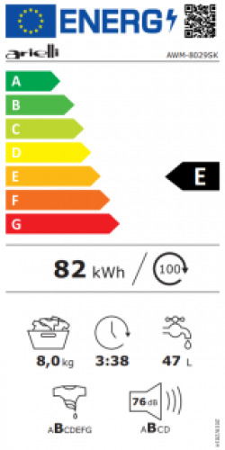 Arielli AWM-8029SK Πλυντήριο Ρούχων 8kg 1200 Στροφών