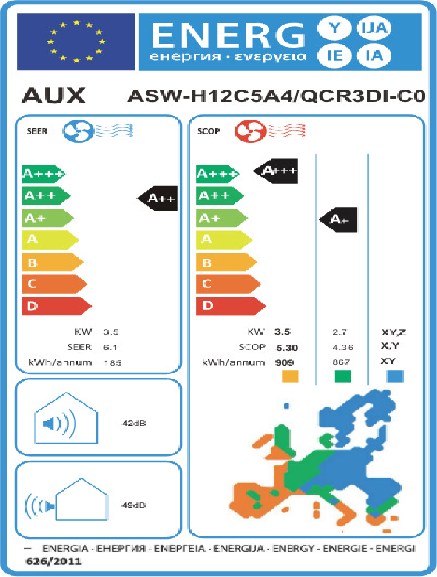 AUX ASW-H12B4/Q Κλιματιστικό Inverter 12000 BTU A++/A+ με Ιονιστή και Wi-Fi