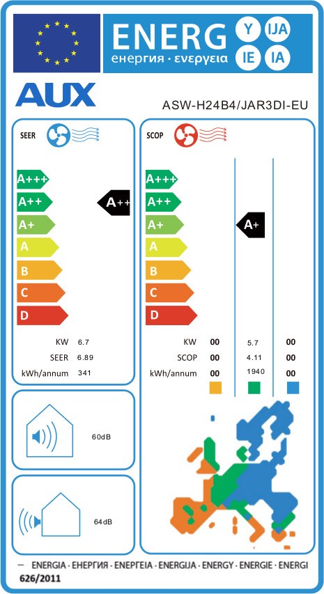 AUX J-Smart ASW-H24B4/JKR3DI-EU Κλιματιστικό Inverter 24000 BTU A++/A+++ με Wi-Fi