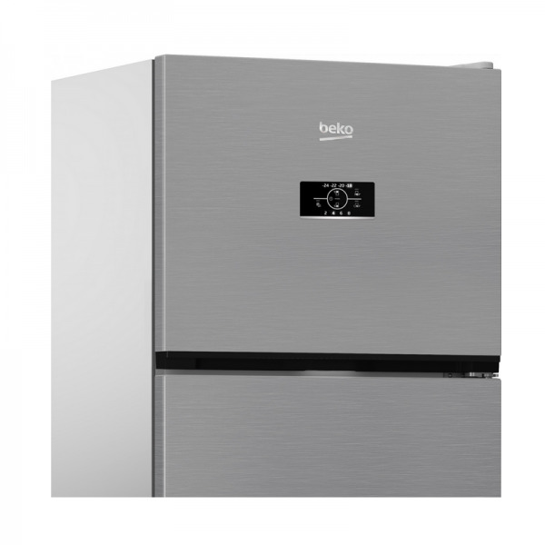 Beko B3RDNE504HXB Δίπορτο Ψυγείο 477lt Υ186.5xΠ70xΒ74.6cm Inox