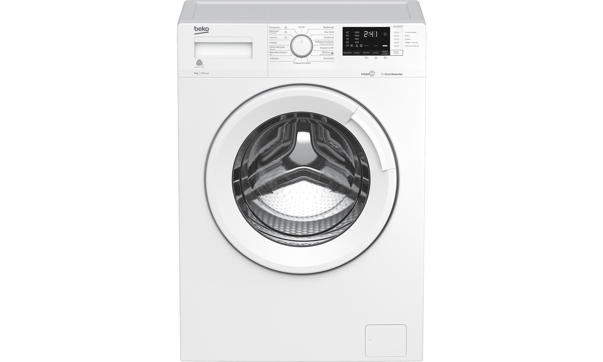 Beko WTX 91232 WI Πλυντήριο Ρούχων 9kg 1200 Στροφών