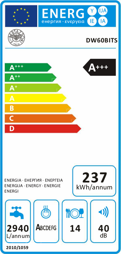 Bertazzoni DW60BITS Εντοιχιζόμενο Πλυντήριο Πιάτων 59.8cm για 14 Σερβίτσια Λευκό