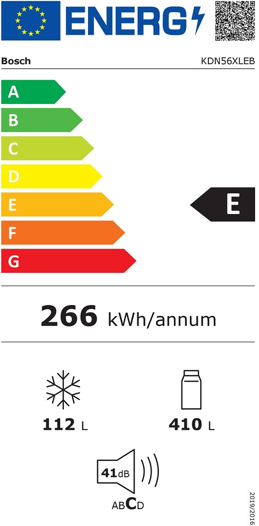 Bosch KDN56XLEB Δίπορτο Ψυγείο 522lt Full No Frost Υ193xΠ70xΒ80cm Inox