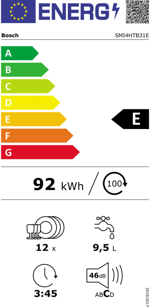 Bosch SMI4HTB31E Εντοιχιζόμενο Πλυντήριο Πιάτων 60cm για 12 Σερβίτσια Λευκό με Wi-Fi