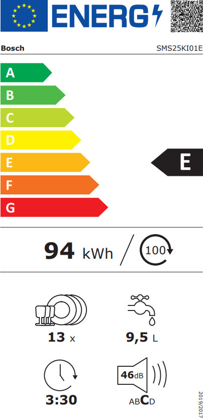 Bosch SMS25KI01E Ελεύθερο Πλυντήριο Πιάτων 60cm για 13 Σερβίτσια Inox