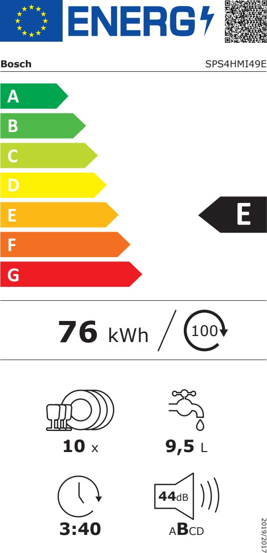 Bosch SPS4HMI49E Ελεύθερο Πλυντήριο Πιάτων 45cm για 10 Σερβίτσια Inox με Wi-Fi