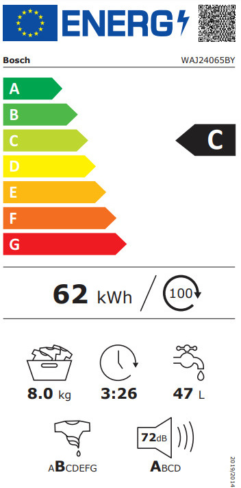 Bosch WAJ24065BY Πλυντήριο Ρούχων 8kg 1200 Στροφών