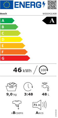 Bosch WGG042L9GR Πλυντήριο Ρούχων 9kg 1200 Στροφών