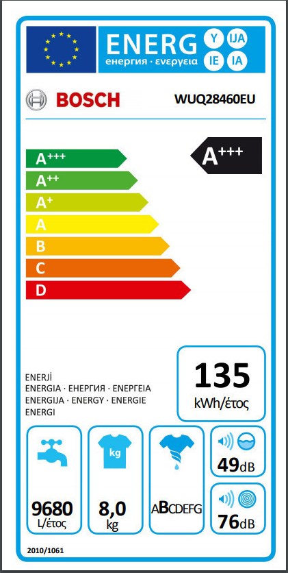 Bosch WUQ28460EU Πλυντήριο Ρούχων 8kg 1400 Στροφών