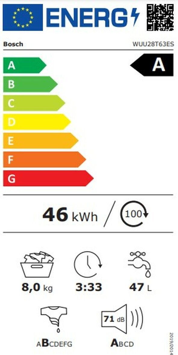 Bosch WUU28T63ES Πλυντήριο Ρούχων 8kg 1400 Στροφών