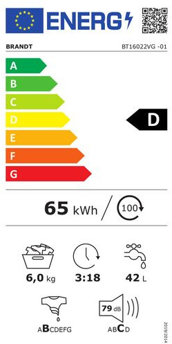 Brandt BT16022VG Πλυντήριο Ρούχων Άνω Φόρτωσης 6kg 1200 Στροφών