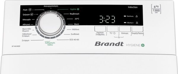 Brandt BT18038QG Πλυντήριο Ρούχων Άνω Φόρτωσης 8kg 1300 Στροφών