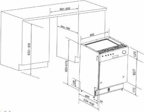 Brandt VS 1010X Εντοιχιζόμενο Πλυντήριο Πιάτων 44.8cm για 10 Σερβίτσια Λευκό