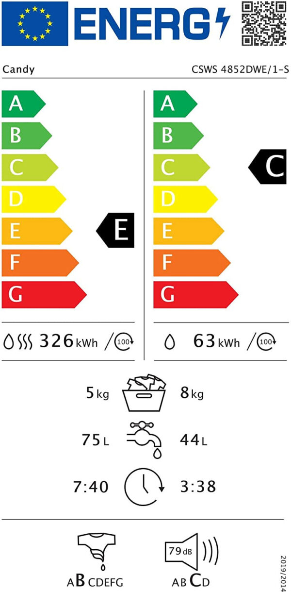 Candy CBD 485TWME/1-S Πλυντήριο Στεγνωτήριο Ρούχων 8kg / 5kg 1400 Στροφές