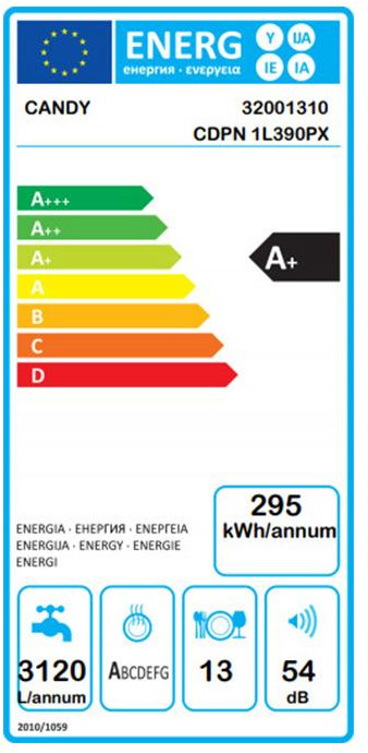 Candy CDPN 1L390PX Ελεύθερο Πλυντήριο Πιάτων 60cm για 13 Σερβίτσια Inox με Wi-Fi