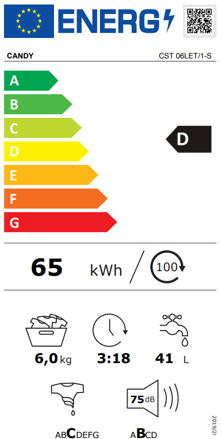 Candy CST 06LE/1-11 Πλυντήριο Ρούχων Άνω Φόρτωσης 6kg 1000 Στροφών