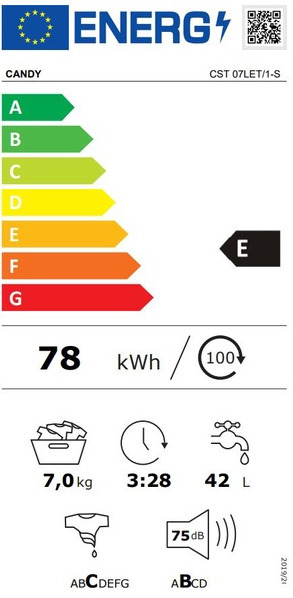 Candy CST 07LET/1-S Πλυντήριο Ρούχων Άνω Φόρτωσης 7kg 1000 Στροφών