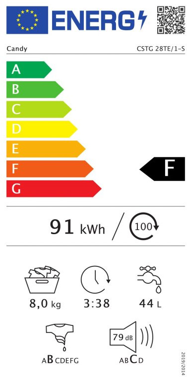 Candy CSTG 28TE/1-S Πλυντήριο Ρούχων Άνω Φόρτωσης 8kg 1200 Στροφών