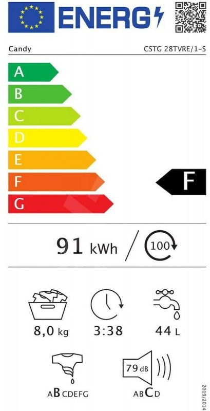 Candy CSTG28TVRE/1-S Πλυντήριο Ρούχων Άνω Φόρτωσης 8kg 1200 Στροφών